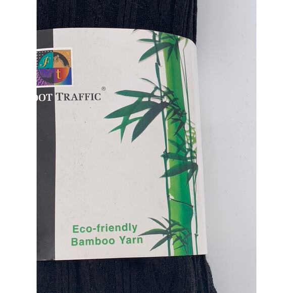 FOOT TRAFFIC Women's Black Bamboo Eco Friendly Pull-On Tights SZ OS - Picture 5 of 8